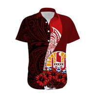 (Custom Personalised) Tahiti Hawaiian Shirt Polynesian Coat Of Arm With Hibiscus LT9 - Polynesian Pride