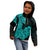 Hawaii Kakau Kid Hoodie Polynesian Floral Tribal Aqua Version LT9 - Polynesian Pride
