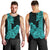 Hawaii Kakau Men Tank Top Polynesian Floral Tribal Aqua Version LT9 - Polynesian Pride