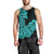 Hawaii Kakau Men Tank Top Polynesian Floral Tribal Aqua Version LT9 - Polynesian Pride