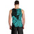 Hawaii Kakau Men Tank Top Polynesian Floral Tribal Aqua Version LT9 - Polynesian Pride