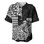 Hawaii Kakau Baseball Jersey Polynesian Floral Tribal Black Version LT9 - Polynesian Pride