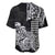 Hawaii Kakau Baseball Jersey Polynesian Floral Tribal Black Version LT9 - Polynesian Pride