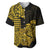 Hawaii Kakau Baseball Jersey Polynesian Floral Tribal Gold Version LT9 - Polynesian Pride