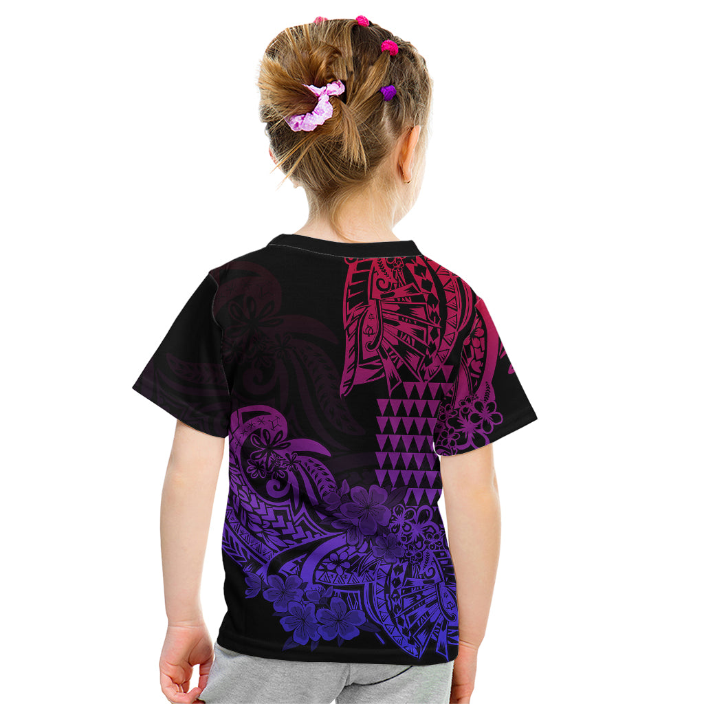 Hawaii Kakau Kid T Shirt Polynesian Floral Tribal Gradient Version LT9 - Polynesian Pride