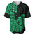 Hawaii Kakau Baseball Jersey Polynesian Floral Tribal Green Version LT9 - Polynesian Pride