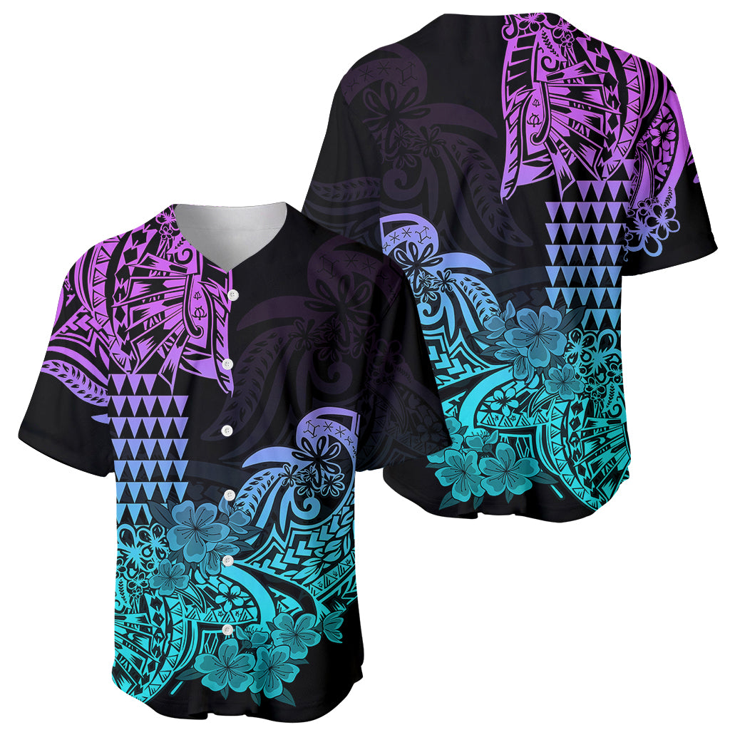 Hawaii Kakau Baseball Jersey Polynesian Floral Tribal Heliotrope Version LT9 Heliotrope - Polynesian Pride