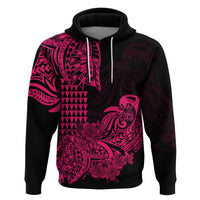 Hawaii Kakau Hoodie Polynesian Floral Tribal Pink Version LT9 - Polynesian Pride
