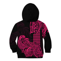 Hawaii Kakau Kid Hoodie Polynesian Floral Tribal Pink Version LT9 - Polynesian Pride
