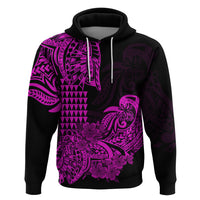 Hawaii Kakau Hoodie Polynesian Floral Tribal Purple Version LT9 - Polynesian Pride