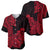 Hawaii Kakau Baseball Jersey Polynesian Floral Tribal Red Version LT9 Red - Polynesian Pride