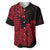 Hawaii Kakau Baseball Jersey Polynesian Floral Tribal Red Version LT9 - Polynesian Pride