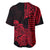 Hawaii Kakau Baseball Jersey Polynesian Floral Tribal Red Version LT9 - Polynesian Pride