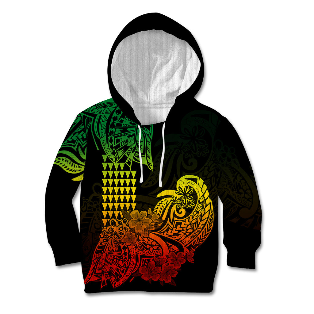 Hawaii Kakau Kid Hoodie Polynesian Floral Tribal Reggae Version LT9 Reggae - Polynesian Pride