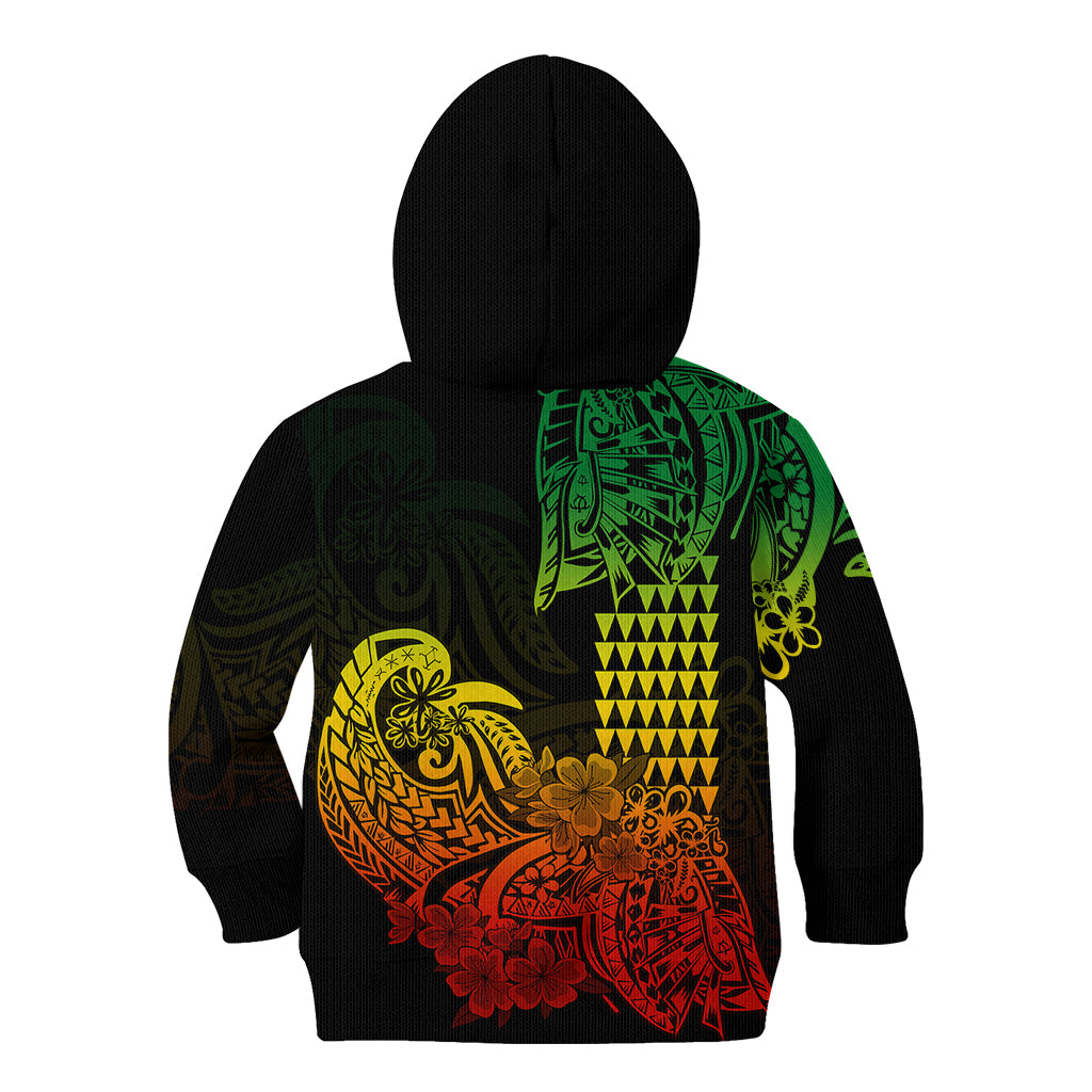 Hawaii Kakau Kid Hoodie Polynesian Floral Tribal Reggae Version LT9 - Polynesian Pride