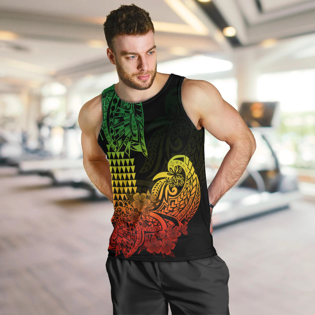 Hawaii Kakau Men Tank Top Polynesian Floral Tribal Reggae Version LT9 - Polynesian Pride