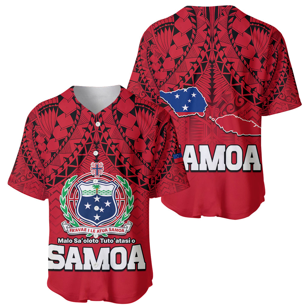 Polynesian Independent State of Samoa Red Baseball Jersey LT9 Red - Polynesian Pride