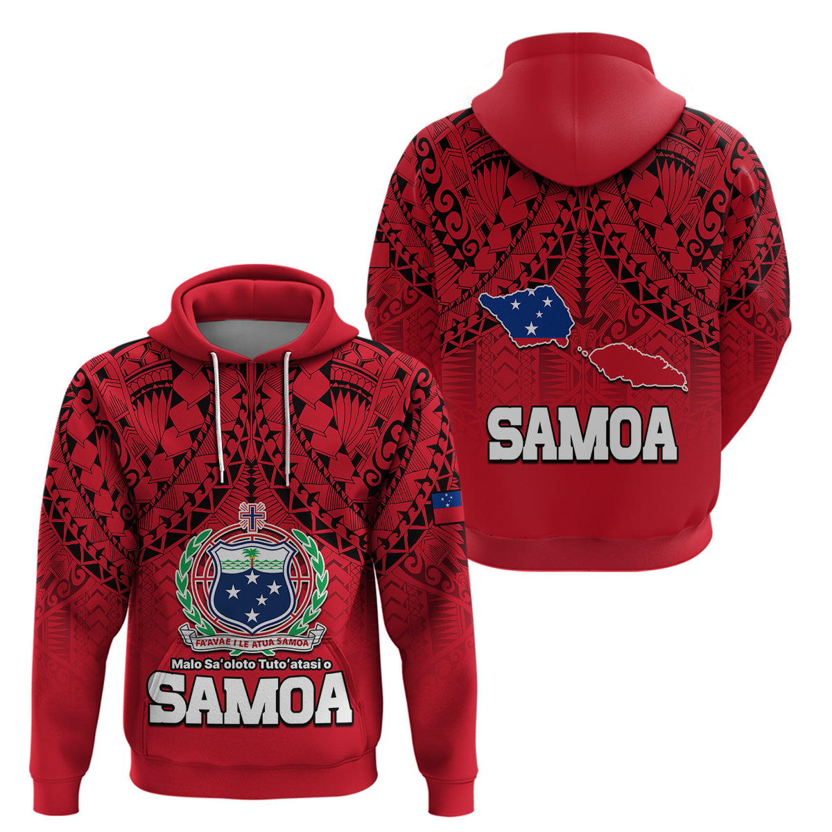 Polynesian Independent State of Samoa Red Hoodie LT9 Red - Polynesian Pride