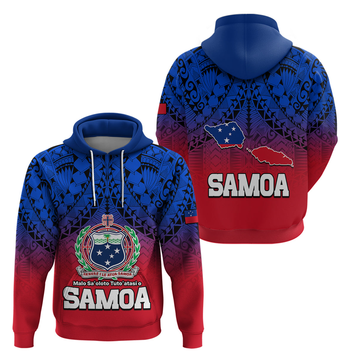 Polynesian Independent State of Samoa Gradient Hoodie LT9 Gradient - Polynesian Pride