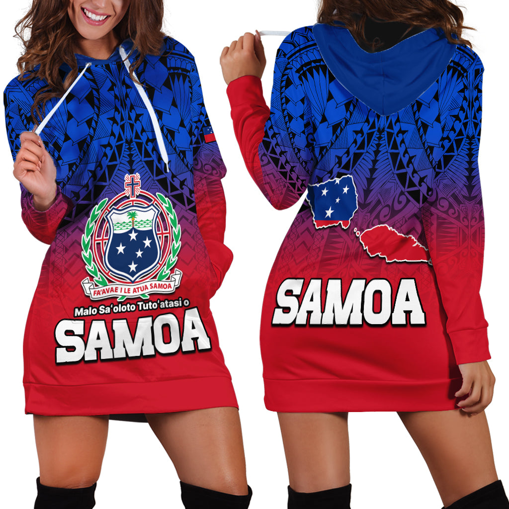 Polynesian Independent State of Samoa Gradient Hoodie Dress LT9 Gradient - Polynesian Pride