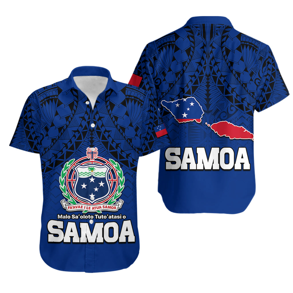 Polynesian Independent State of Samoa Blue Hawaiian Shirt LT9 Blue - Polynesian Pride