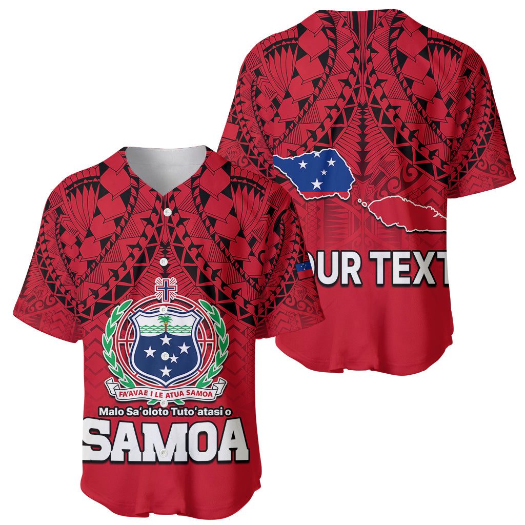 (Custom Personalised) Polynesian Independent State of Samoa Red Baseball Jersey LT9 Red - Polynesian Pride