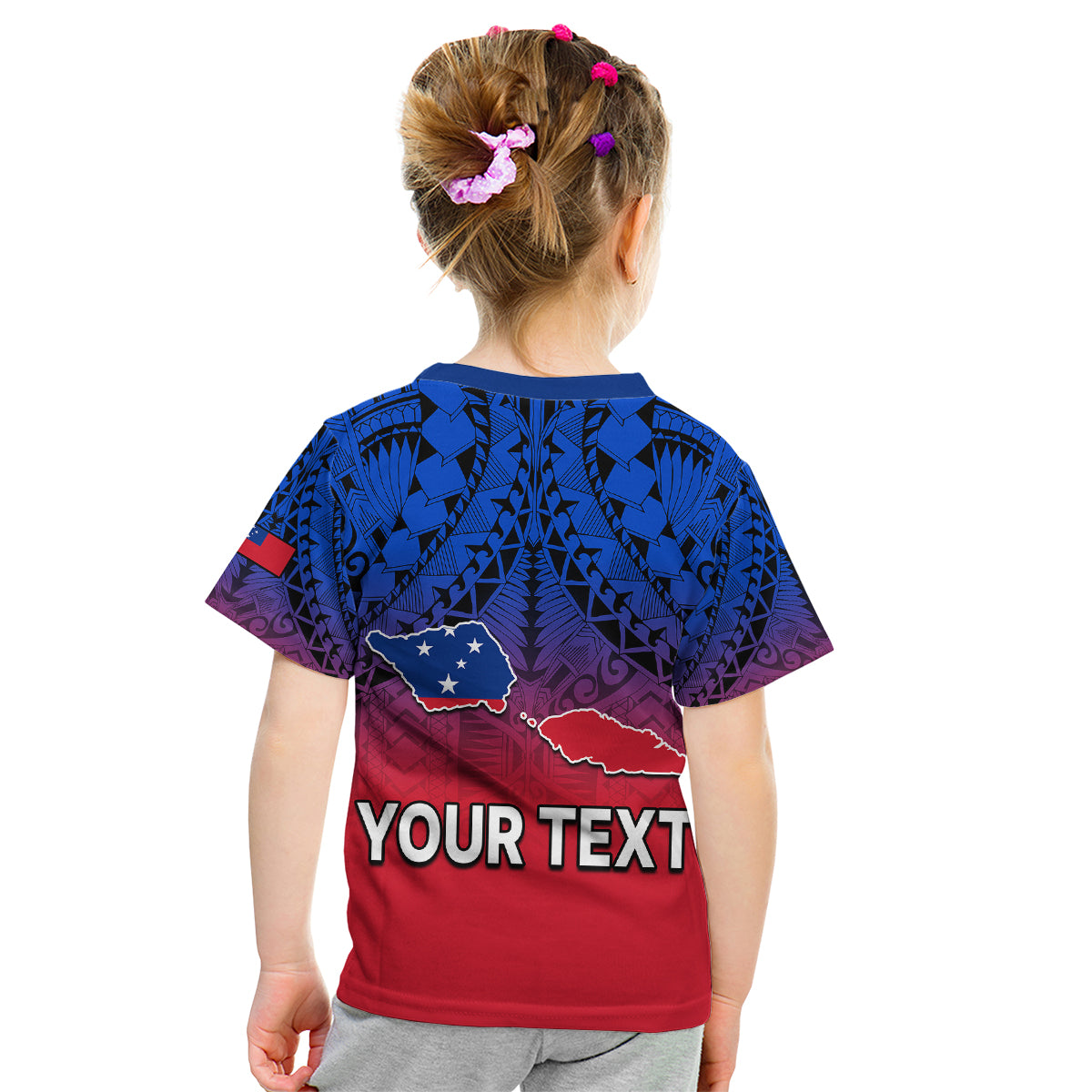(Custom Personalised) Polynesian Independent State of Samoa Gradient Kid T Shirt LT9 - Polynesian Pride