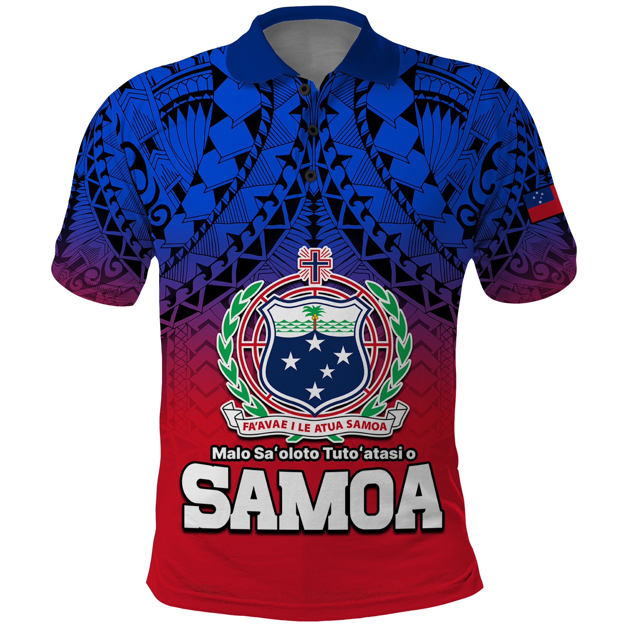 Custom Polynesian Independent State of Samoa Gradient Polo Shirt LT9 Gradient - Polynesian Pride