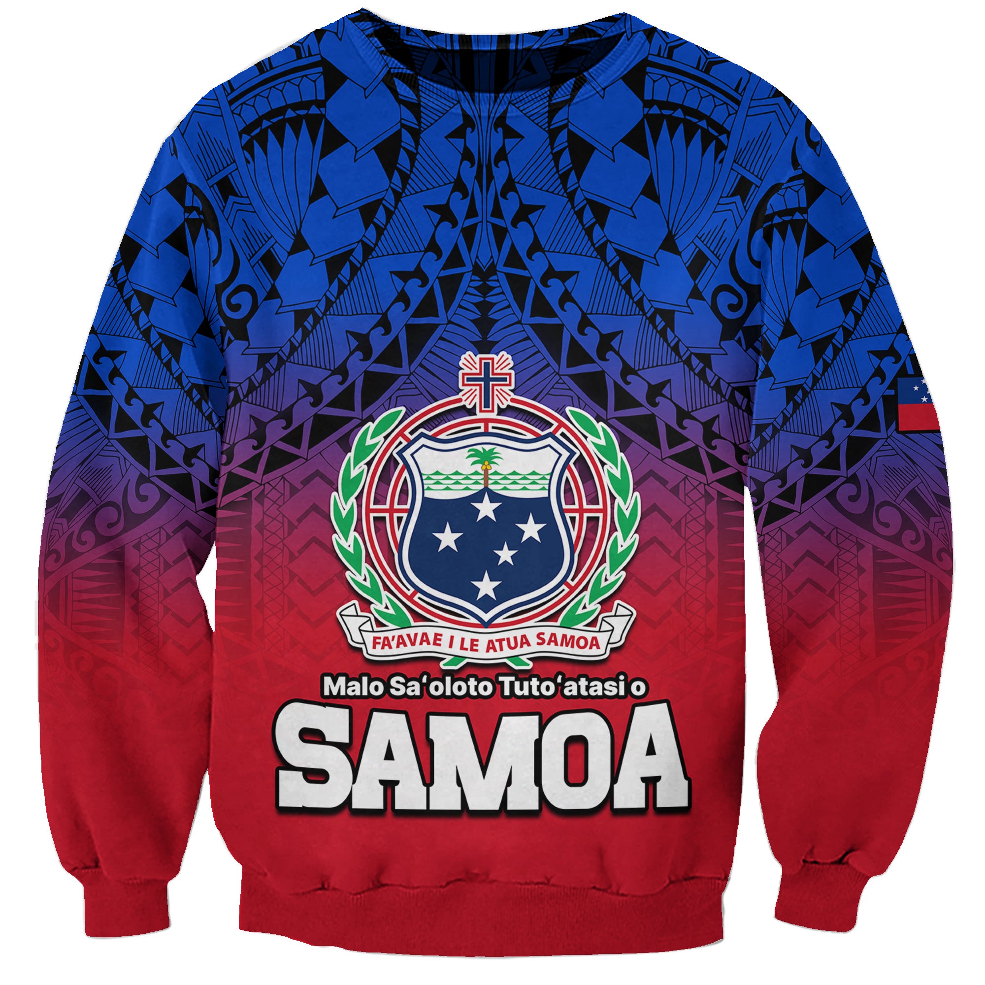 (Custom Personalised) Polynesian Independent State of Samoa Gradient Sweatshirt LT9 Unisex Gradient - Polynesian Pride