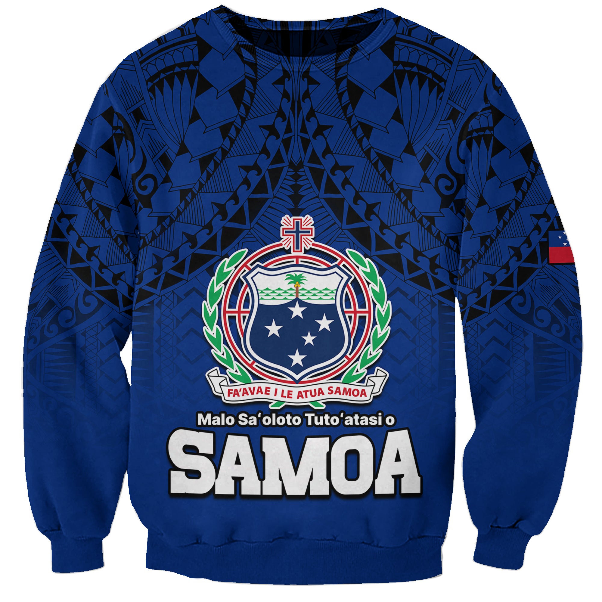 (Custom Personalised) Polynesian Independent State of Samoa Blue Sweatshirt LT9 Unisex Blue - Polynesian Pride