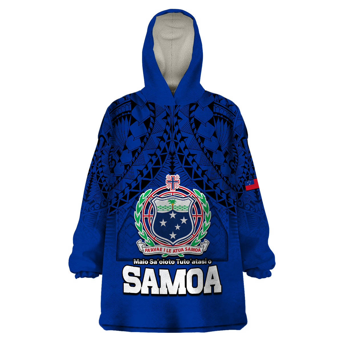 (Custom Personalised) Polynesian Independent State of Samoa Blue Wearable Blanket Hoodie LT9 Unisex One Size - Polynesian Pride