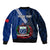 (Custom Personalised) Samoa Bomber Jacket Happy Independence Day Samoan Blue Pattern LT14 - Polynesian Pride