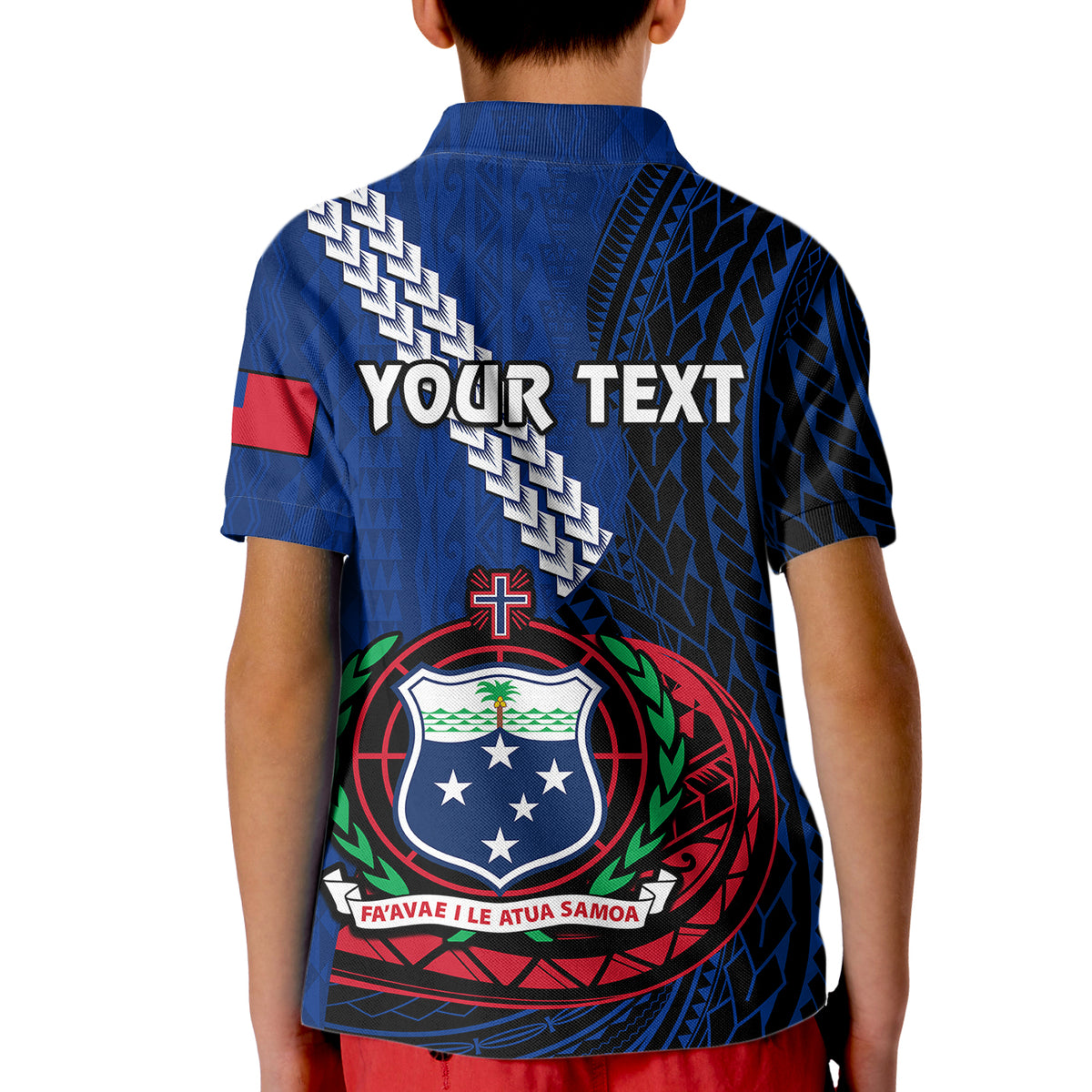 (Custom Personalised) Samoa Kid Polo Shirt Happy Independence Day Samoan Blue Pattern LT14 - Polynesian Pride