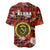 Hawaii State Baseball Jersey Tropical Flowers Mix Tartan Red Version LT14 - Polynesian Pride