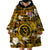 Hawaii State Wearable Blanket Hoodie Tropical Flowers Mix Tartan Gold Version LT14 - Polynesian Pride