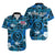 (Custom Personalised) Hawaii State Hawaiian Shirt Tropical Flowers Mix Tartan Blue Version LT14 Blue - Polynesian Pride