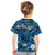 (Custom Personalised) Hawaii State Kid T Shirt Tropical Flowers Mix Tartan Blue Version LT14 - Polynesian Pride