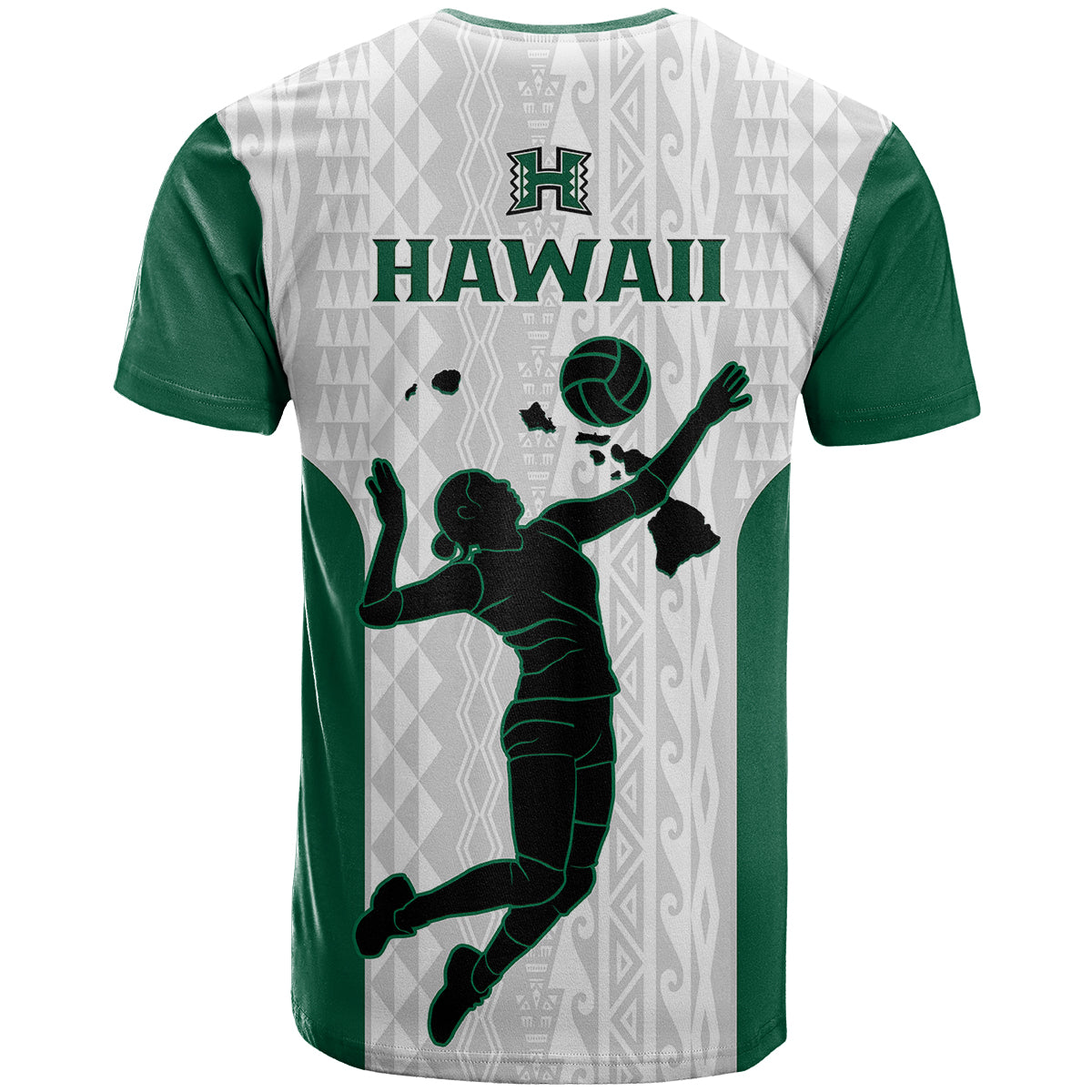 Hawaii VolleybT Shirt Hawaiian Kakau White Style LT14 - Polynesian Pride