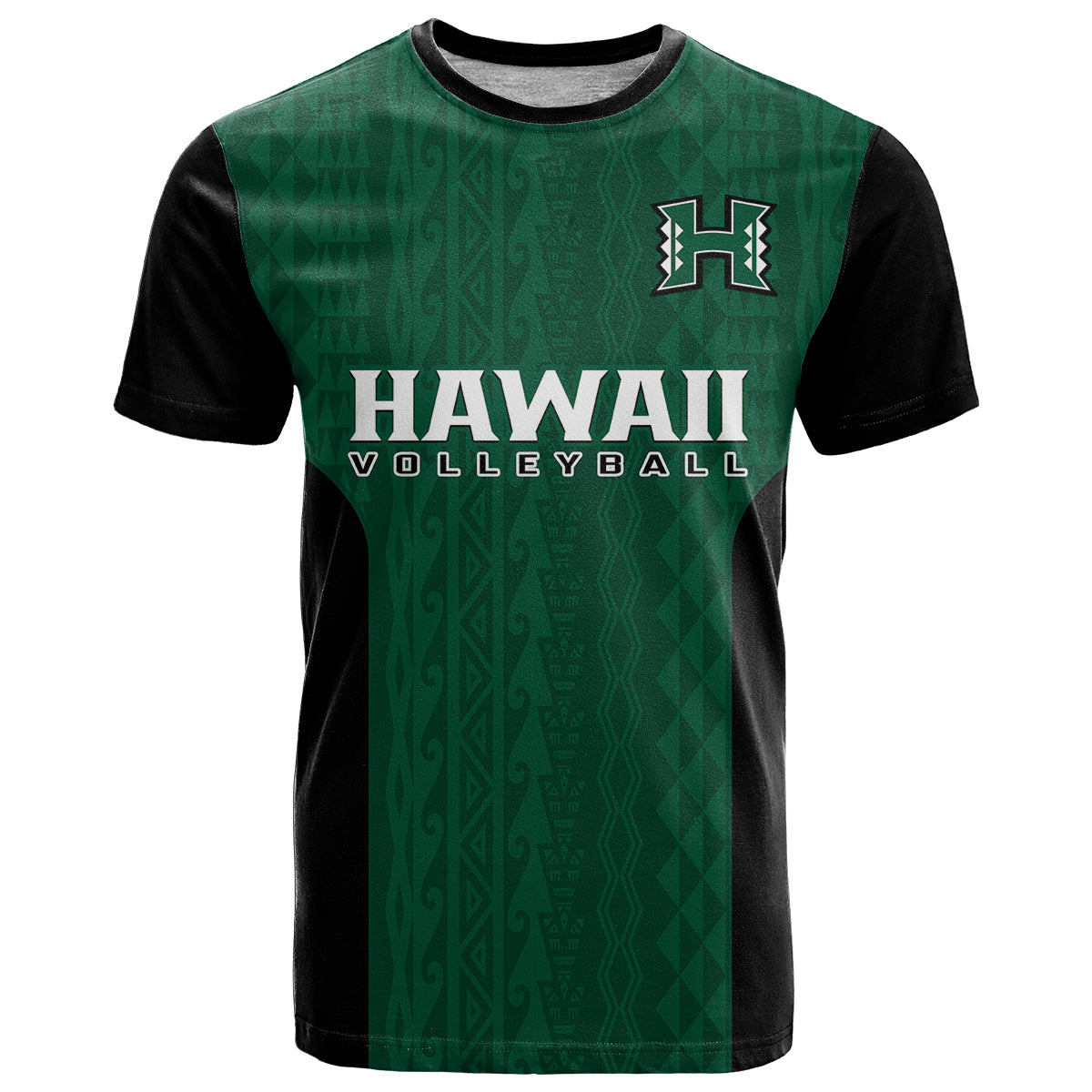 (Custom Text and Number) Hawaii VolleybT Shirt Hawaiian Kakau Green Style LT14 Green - Polynesian Pride