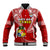 (Custom Text And Number) Tonga Rugby Baseball Jacket Mate Maa Tonga Pacific Tongan Ngatu LT14 Unisex Red - Polynesian Pride