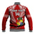 (Custom Text And Number) Tonga Rugby Baseball Jacket Mate Maa Tonga Pacific Tongan Ngatu LT14 - Polynesian Pride