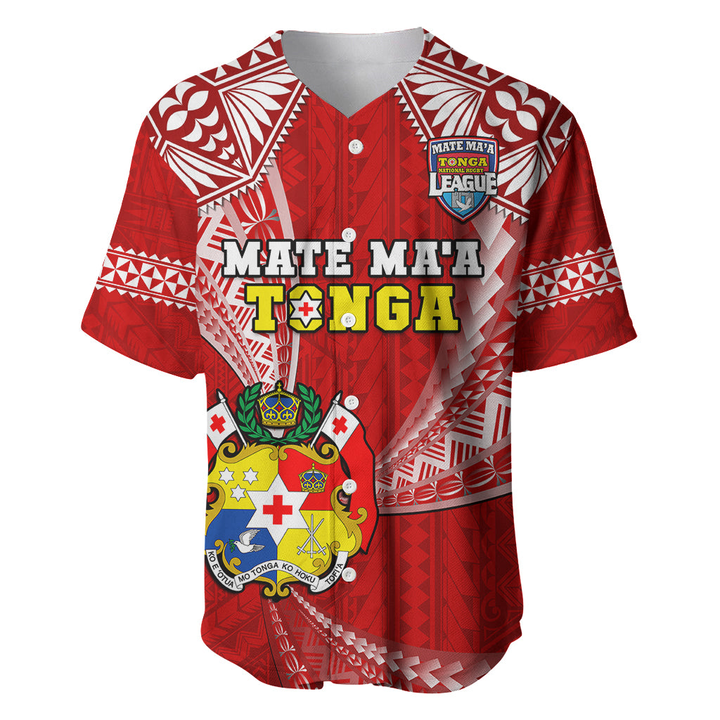 (Custom Text And Number) Tonga Rugby Baseball Jersey Mate Maa Tonga Pacific Tongan Ngatu LT14 - Polynesian Pride