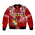 (Custom Text And Number) Tonga Rugby Bomber Jacket Mate Maa Tonga Pacific Tongan Ngatu LT14 Unisex Red - Polynesian Pride