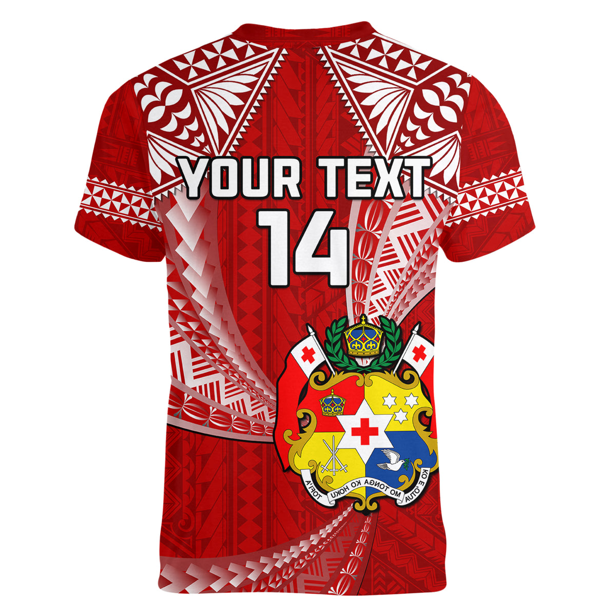 (Custom Text And Number) Tonga Rugby Women V Neck T Shirt Mate Maa Tonga Pacific Tongan Ngatu LT14 - Polynesian Pride