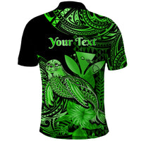 Custom Hawaii Monk Seal Polo Shirt Polynesian Kakau With Kanaka Green LT14 - Polynesian Pride
