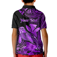 (Custom Personalised) Hawaii Monk Seal Kid Polo Shirt Polynesian Kakau With Kanaka Purple LT14 - Polynesian Pride