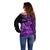 (Custom Personalised) Hawaii Monk Seal Off Shoulder Sweater Polynesian Kakau With Kanaka Purple LT14 - Polynesian Pride