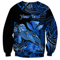 (Custom Personalised) Hawaii Monk Seal Sweatshirt Polynesian Kakau With Kanaka Blue LT14 - Polynesian Pride
