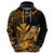 Custom Hawaii Monk Seal Hoodie Polynesian Kakau With Kanaka Gold LT14 Zip Hoodie Gold - Polynesian Pride