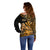 (Custom Personalised) Hawaii Monk Seal Off Shoulder Sweater Polynesian Kakau With Kanaka Gold LT14 - Polynesian Pride